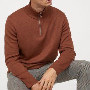 NWOT H&M Sweatshirt Quarter Zip Jersey Material Size XS